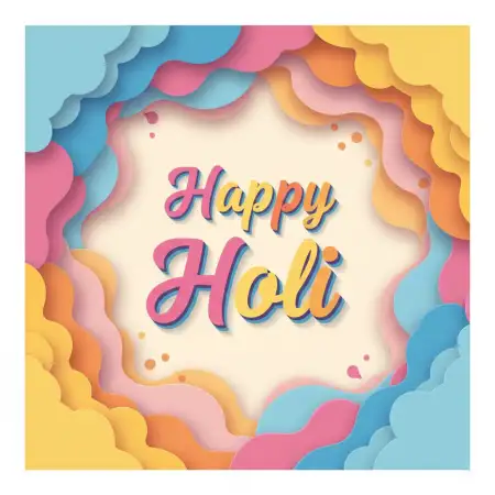Free Happy Holi Greeting Card Decorative Frame Png Image Download