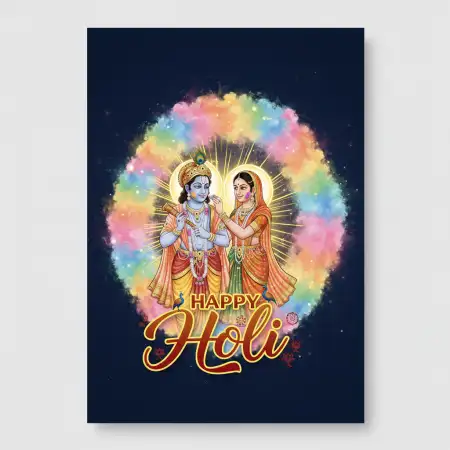 Free Happy Holi Greeting Card Kids Friendly Design 2 Image Download