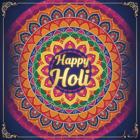 Happy Holi Greeting Card Square Instagram Post - Free Happy Holi Greeting Card Design 2026 Download