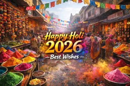 Happy Holi Wishes 2026 Digital Card - Free Happy Holi Wishes 2026 Download