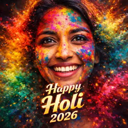 Happy Holi Wishes 2026 Festival Poster - Free Happy Holi Wishes 2026 Download