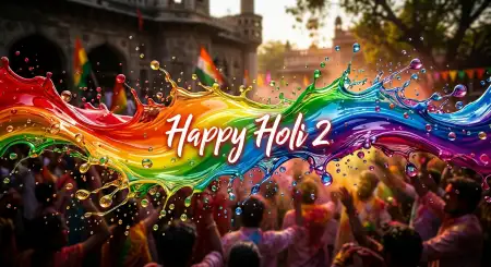 Free Happy Holi Wishes 2026 Festive Reels Caption In Hindi Image Download