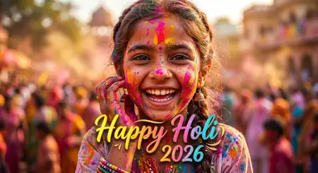 Free Happy Holi Wishes 2026 For School Students Celebration Image Download