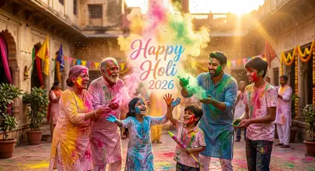 Free Happy Holi Wishes 2026 Social Media Viral Captions Image Download