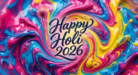 Free Happy Holi Wishes 2026 Stylish Text For Greeting Card Design Image Download