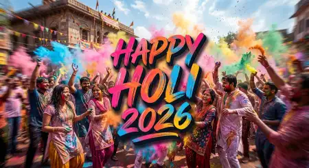 Free Happy Holi Wishes 2026 Traditional Indian Festival Message Image Download