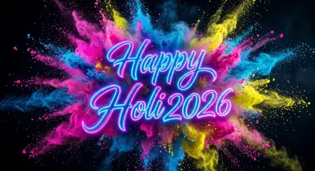 Free Happy Holi Wishes 2026 Vibrant Gulal Background Quotes Image Download