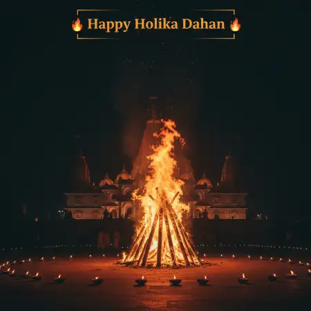Happy Holika Dahan Elegant Greeting Design - Free Happy Holika Dahan Download