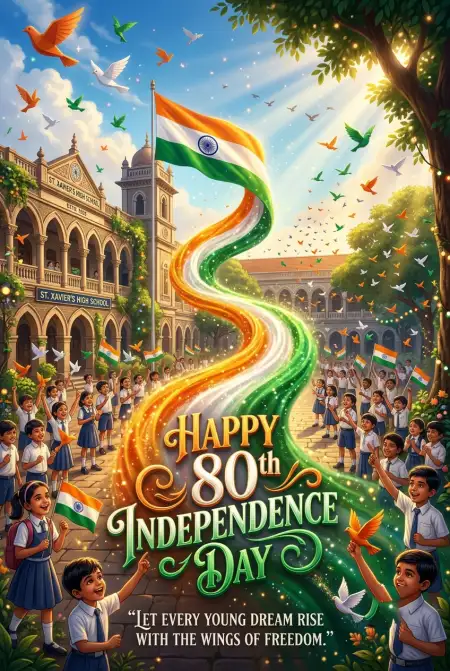 Free Happy Independence Day 2026 School Banner Image Download