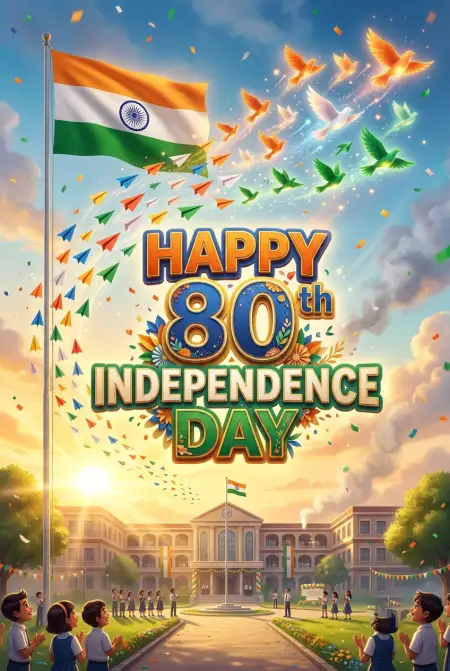 Free Happy Independence Day 2026 School Celebration Poster Image Download