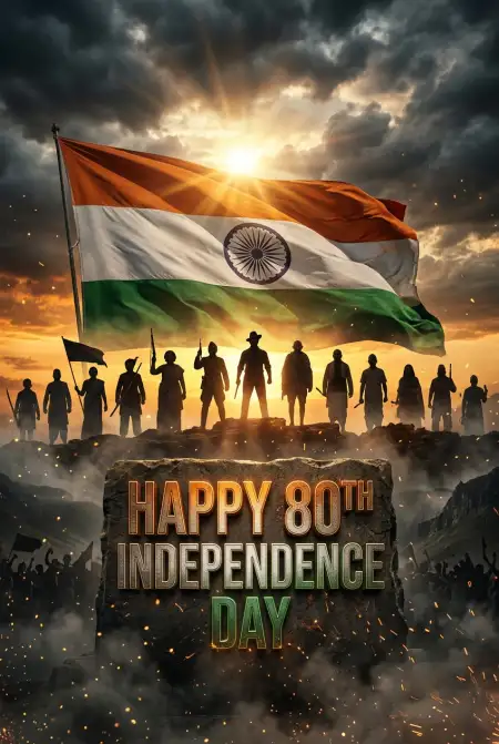 Free Happy Independence Day 2026 Tricolor Poster Design Image Download