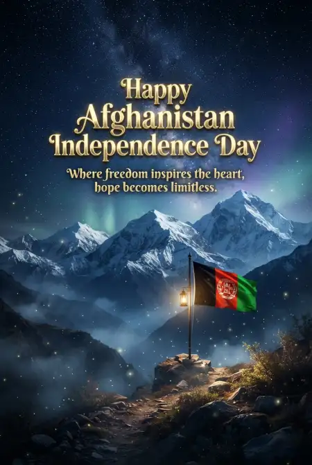 Happy Independence Day Afghanistan Flag Social Media Post - Free Afghan Independence Day 2026 Download