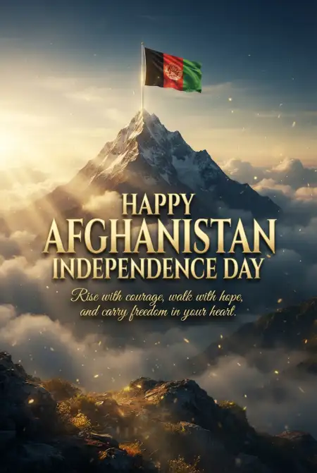 Happy Independence Day Afghanistan Instagram Portrait Poster - Free Afghan Independence Day 2026 Download