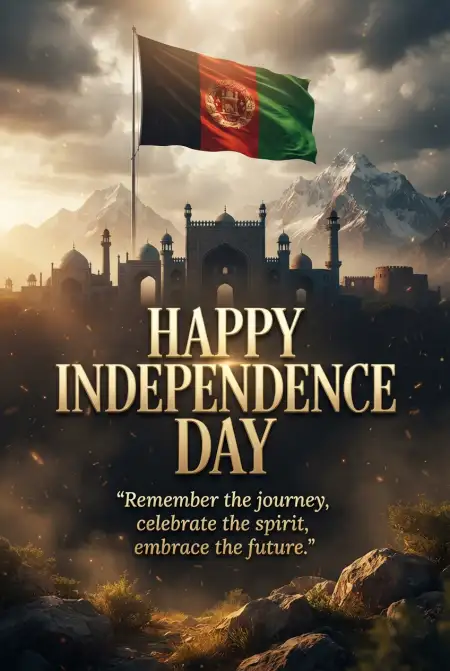 Happy Independence Day Afghanistan Stylish Social Media Poster - Free Afghan Independence Day 2026 Download
