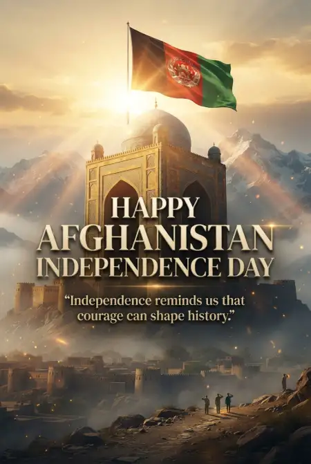 Happy Independence Day Afghanistan Trending Social Media Poster - Free Afghan Independence Day 2026 Download