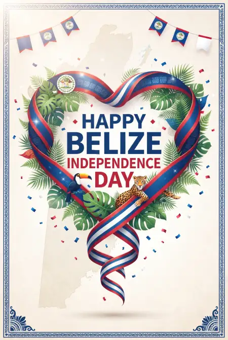 happy independence day belize typography