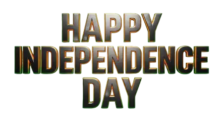 Free Happy Independence Day Golden Text Png Transparent PNG Download