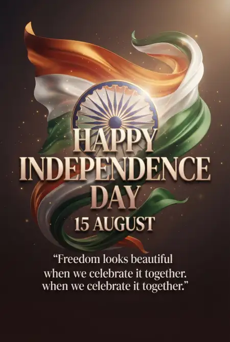 Happy Independence Day Wishes 2026 For Facebook Post - Free Indian Independence Day Wishes 2026 Download