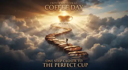 happy international coffee day 2026 wishes design - International Coffee Day 2026 Greeting