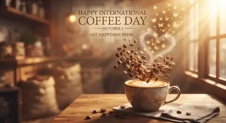 happy international coffee day october 1 2026 - International Coffee Day 2026 Greeting