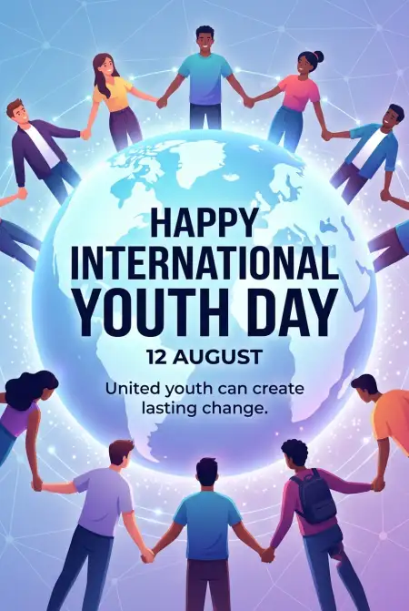 Happy International Youth Day 2026 Wishes - Free International Youth Day 2026 Download