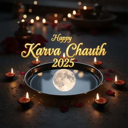 Happy Karva Chauth 2025 Greeting Banner Design - Free Happy Karva Chauth Download