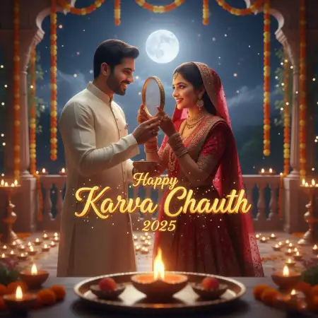Happy Karva Chauth 2025 Pinterest Post Ideas - Free Happy Karva Chauth Download