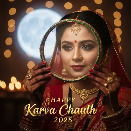 Happy Karva Chauth 2025 Transparent Png For Canva - Free Happy Karva Chauth Download