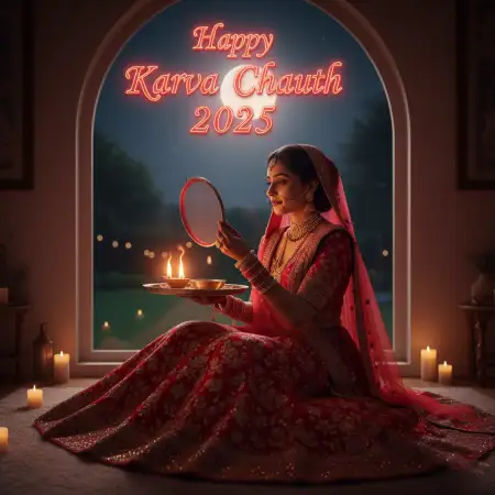 Happy Karva Chauth 2025 Whatsapp Dp Image - Free Happy Karva Chauth Download