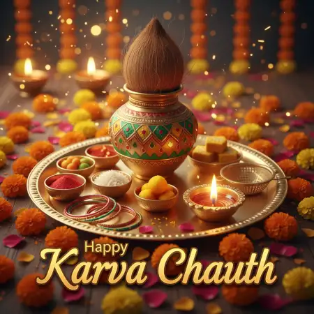 Free Happy Karva Chauth Cartoon Illustration PNG Image Download