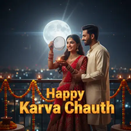 Free Happy Karva Chauth Husband Wife Image Hd PNG Image Download