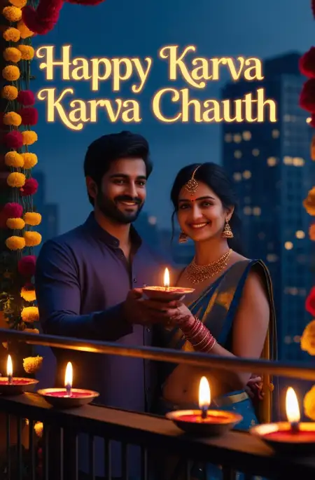 Happy Karva Chauth Love Couple Background For Canva - Free Background Download