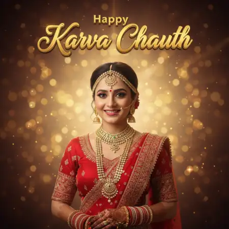 Free Happy Karva Chauth Photo Frame Editing PNG Image Download