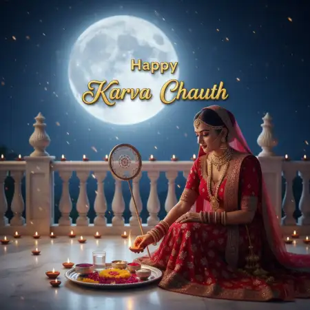 Free Happy Karva Chauth Quotes For Wife PNG Image Download