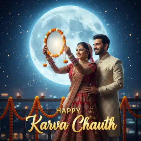 Free Happy Karva Chauth Wishes For Husband PNG Image Download