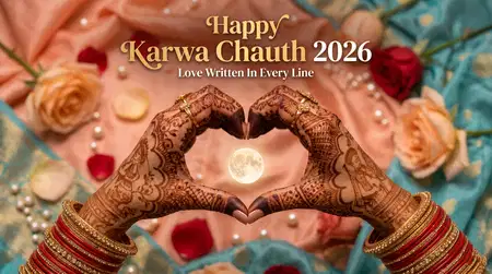 happy karwa chauth 2026 beautiful text design - Happy Karwa Chauth 2026
