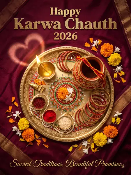 happy karwa chauth 2026 festive poster design