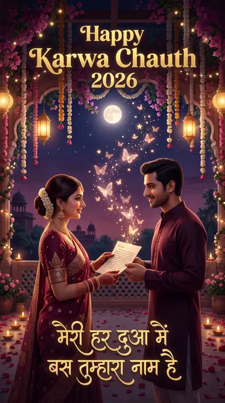 happy karwa chauth 2026 indian woman illustration - Happy Karwa Chauth 2026