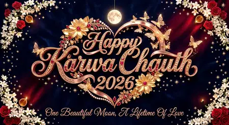 happy karwa chauth 2026 moon stars background - Happy Karwa Chauth 2026