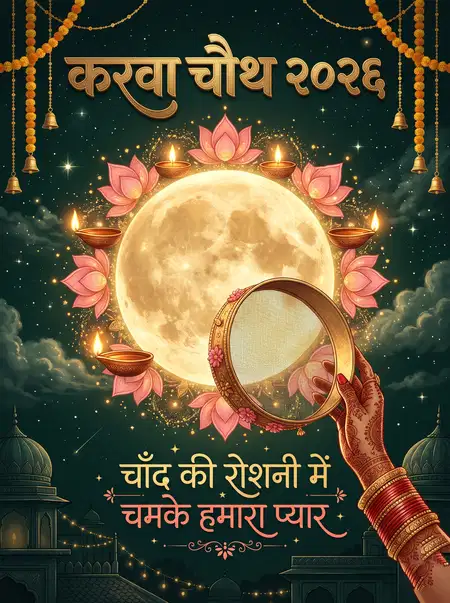 happy karwa chauth 2026 moonlight celebration - Happy Karwa Chauth 2026