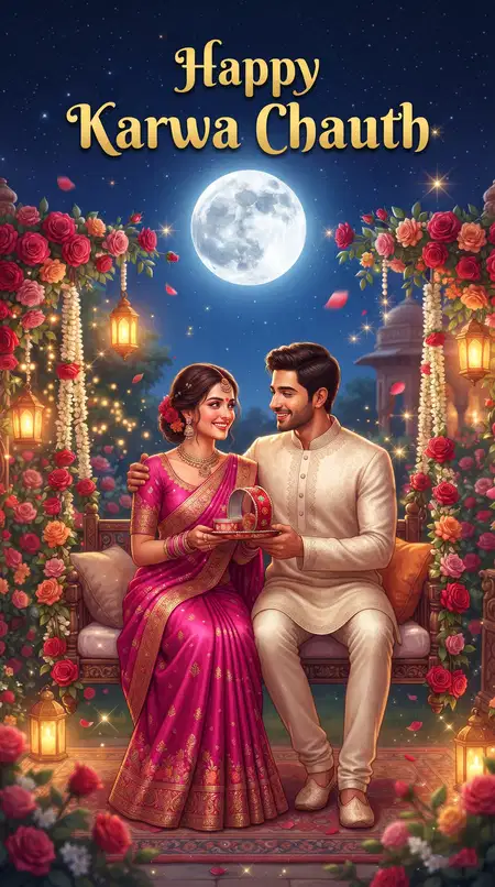 happy karwa chauth couple instagram story