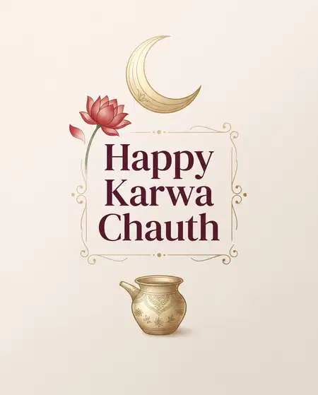 happy karwa chauth creative typography greetings