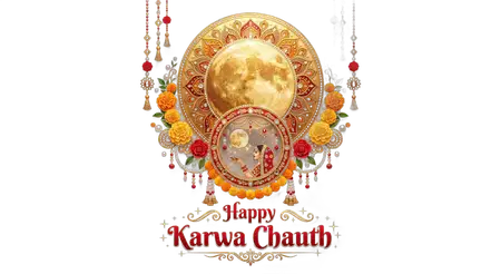 happy karwa chauth golden text png