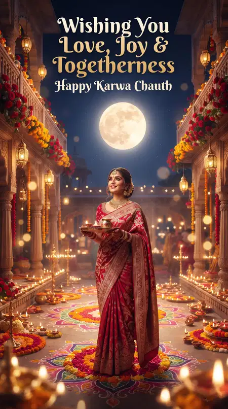 happy karwa chauth moonlight love greetings - Karwa Chauth Moon Sighting Greetings