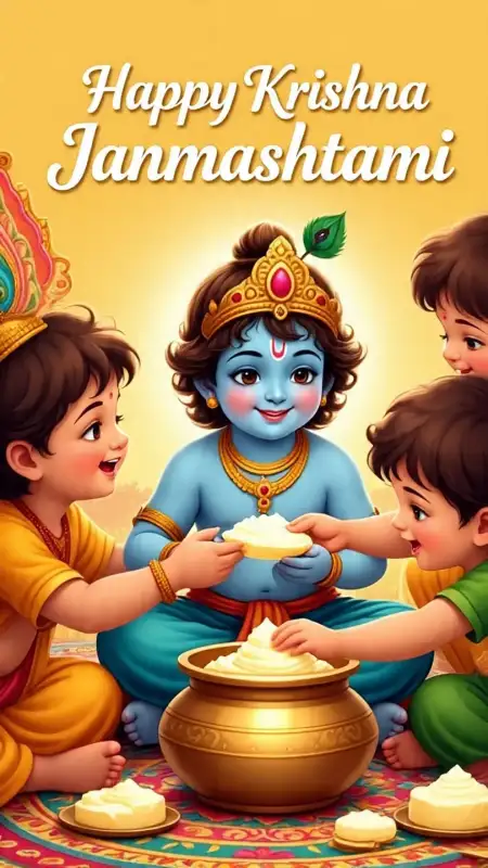 Happy Krishna Janmashtami 2025 Wishes In Marathi - Free Happy Krishna Janmashtami 2025 Download