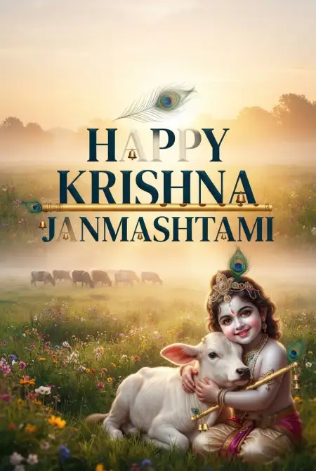 Free Happy Krishna Janmashtami 2026 Banner Design Image Download