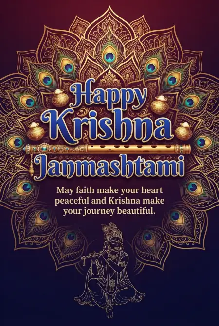 Free Happy Krishna Janmashtami 2026 Beautiful Facebook Greeting Image Download