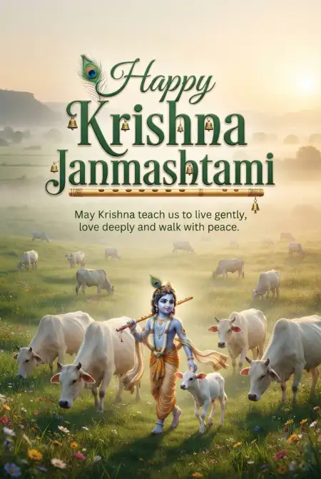 Free Happy Krishna Janmashtami 2026 Blessing Messages Image Download