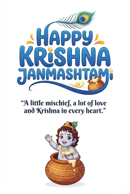 Free Happy Krishna Janmashtami 2026 Cute Krishna Whatsapp Status Images Image Download
