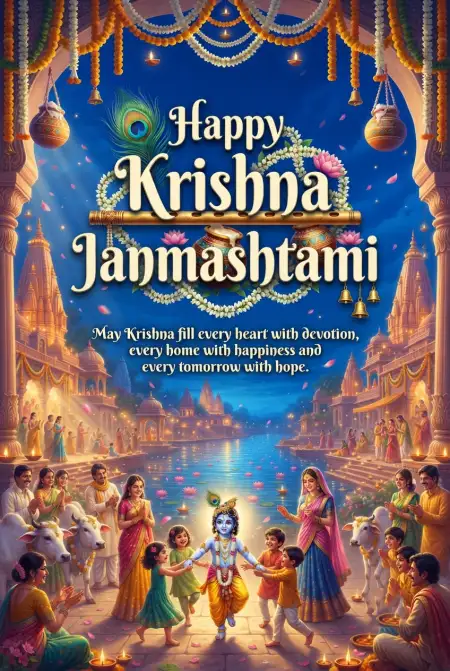 Free Happy Krishna Janmashtami 2026 Facebook Post Image Download